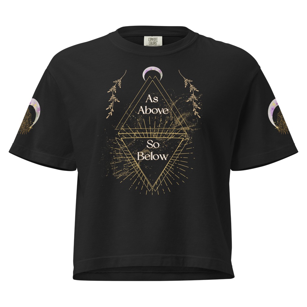 As Above So Below Heavyweight Relaxed Crop Tee