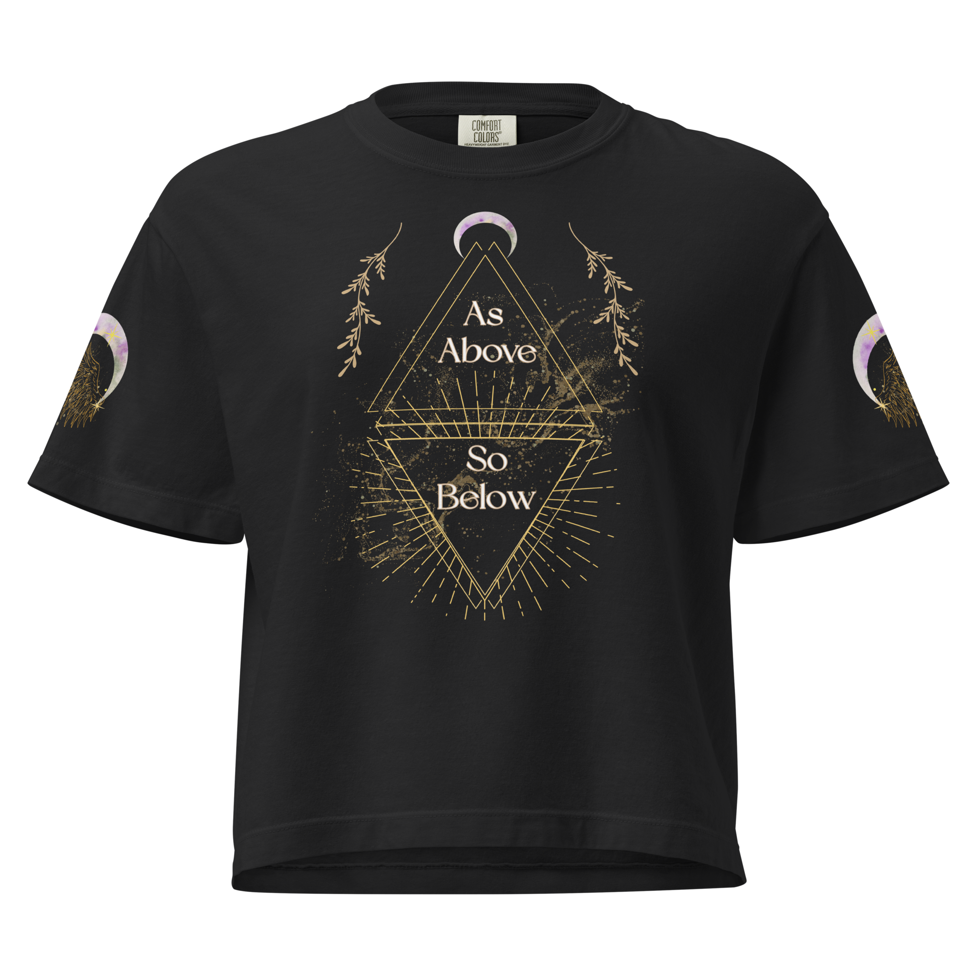 As Above So Below Heavyweight Relaxed Crop Tee