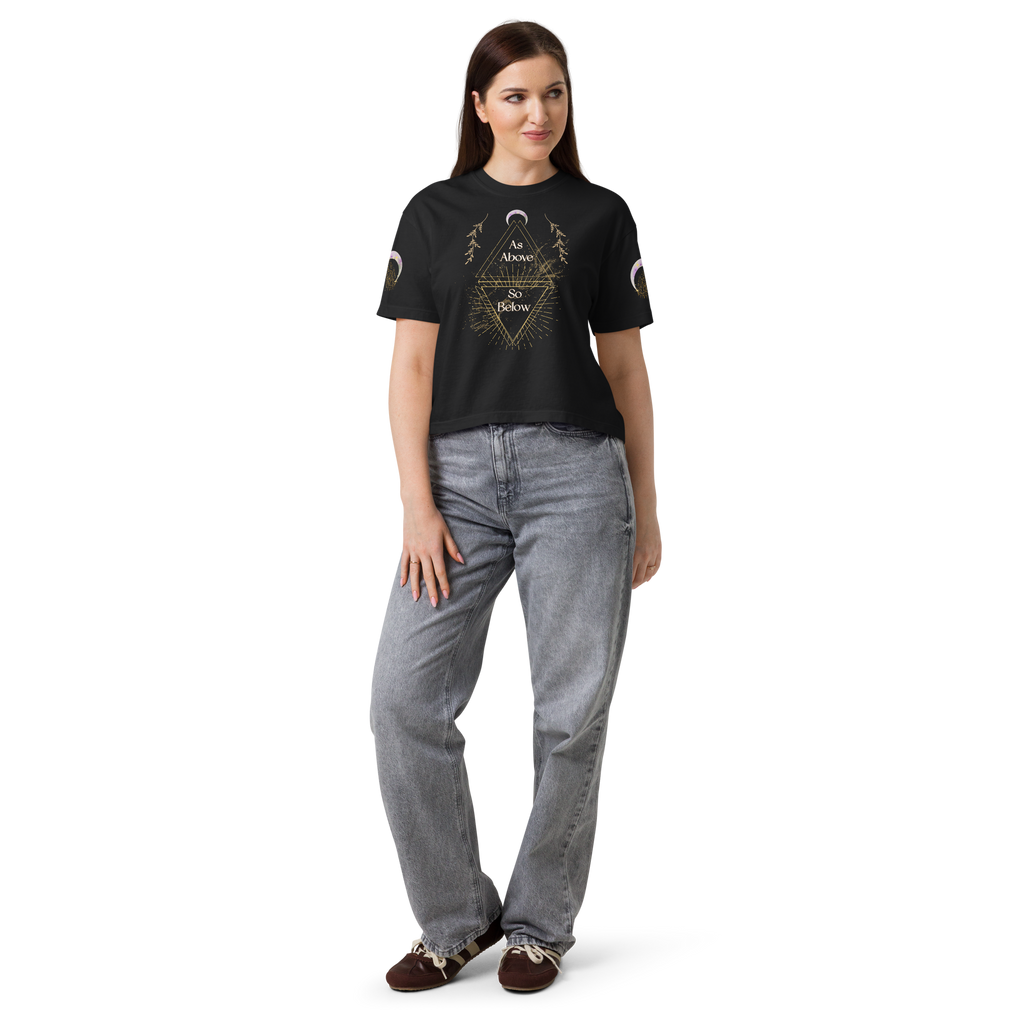 As Above So Below Heavyweight Relaxed Crop Tee