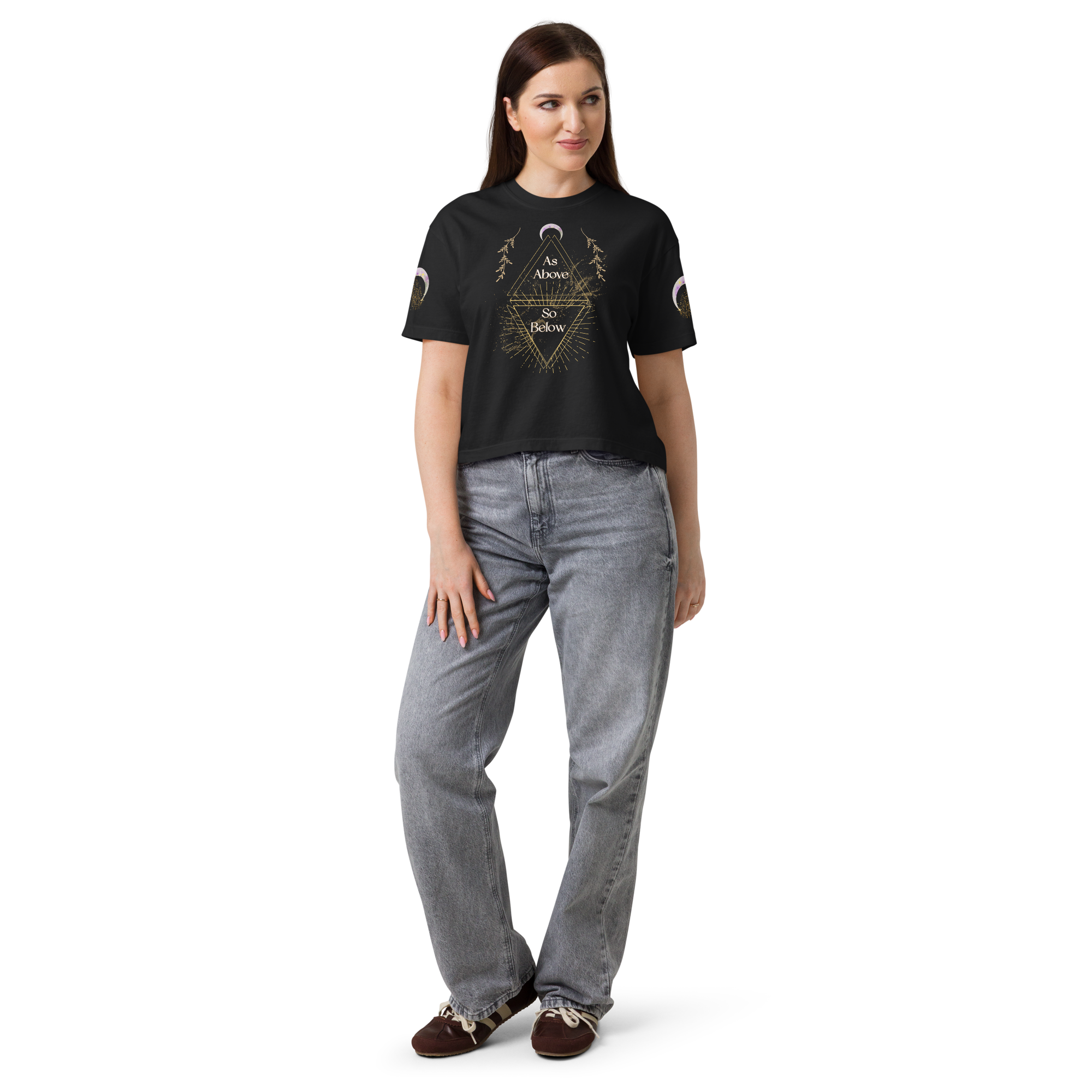 As Above So Below Heavyweight Relaxed Crop Tee