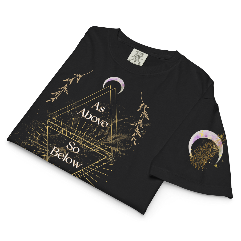 As Above So Below Heavyweight Relaxed Crop Tee