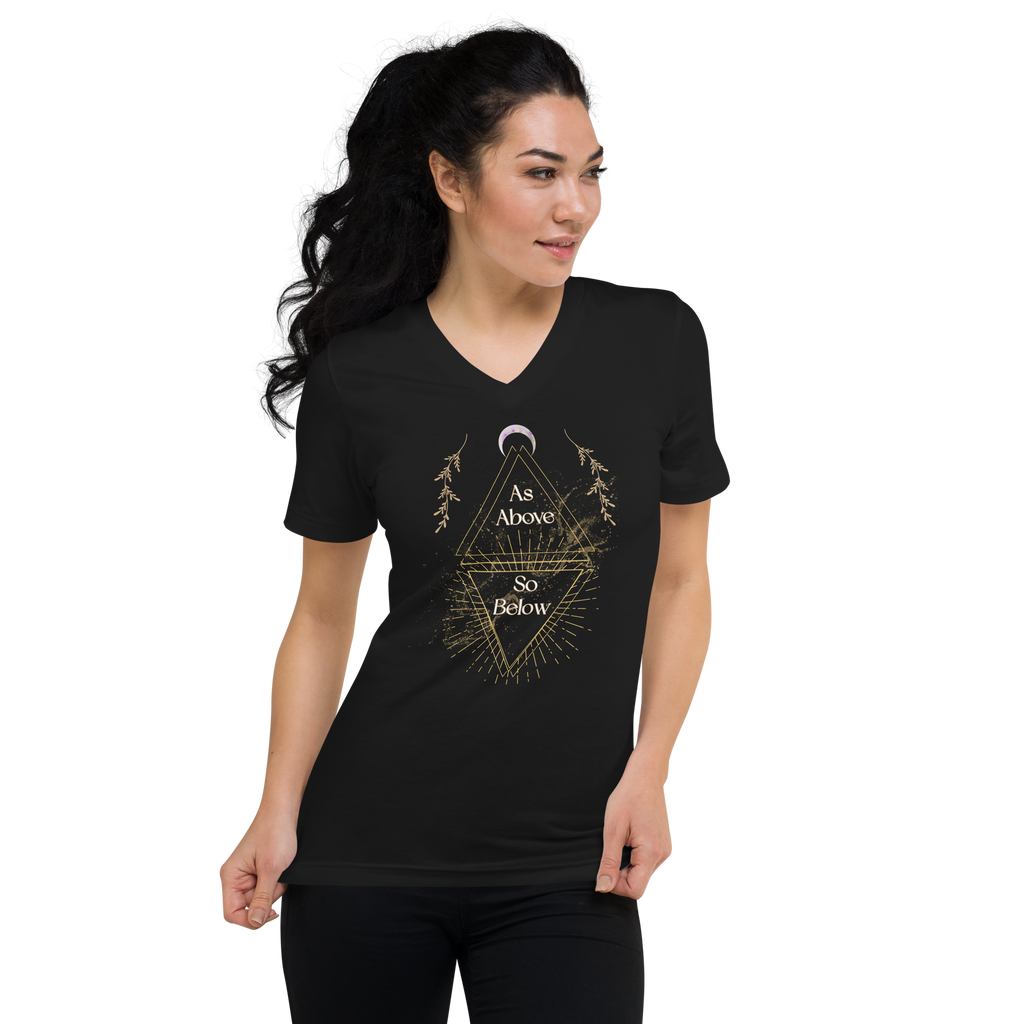 As Above So Below YoUnisex V-Neck Short Sleeve Full T-Shirt