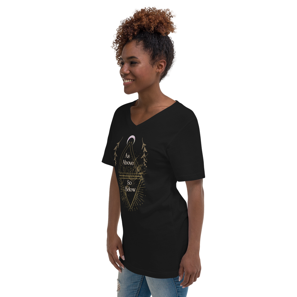 As Above So Below YoUnisex V-Neck Short Sleeve Full T-Shirt