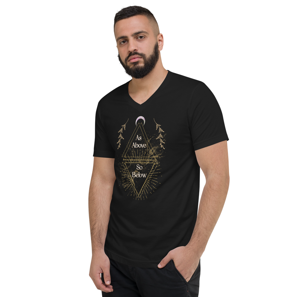 As Above So Below YoUnisex V-Neck Short Sleeve Full T-Shirt