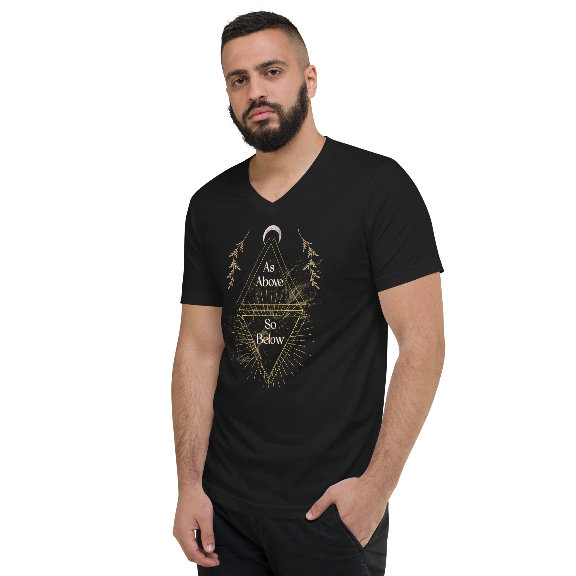 As Above So Below YoUnisex V-Neck Short Sleeve Full T-Shirt