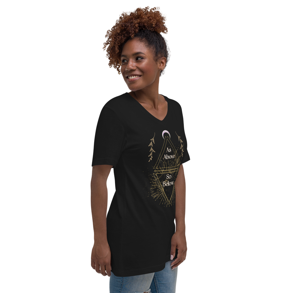 As Above So Below YoUnisex V-Neck Short Sleeve Full T-Shirt