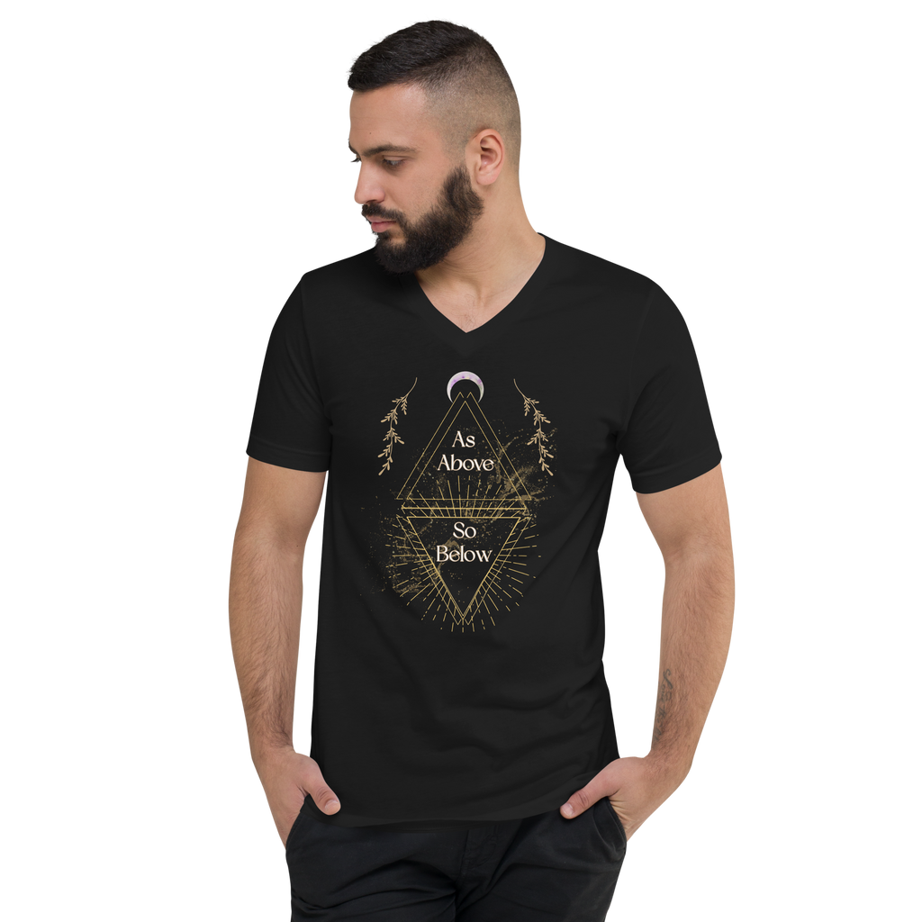 As Above So Below YoUnisex V-Neck Short Sleeve Full T-Shirt