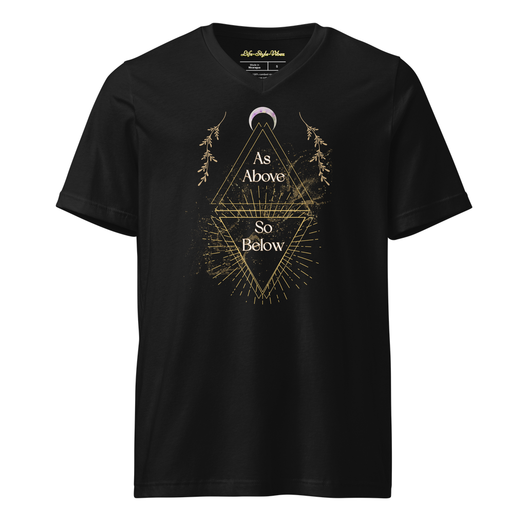 As Above So Below YoUnisex V-Neck Short Sleeve Full T-Shirt