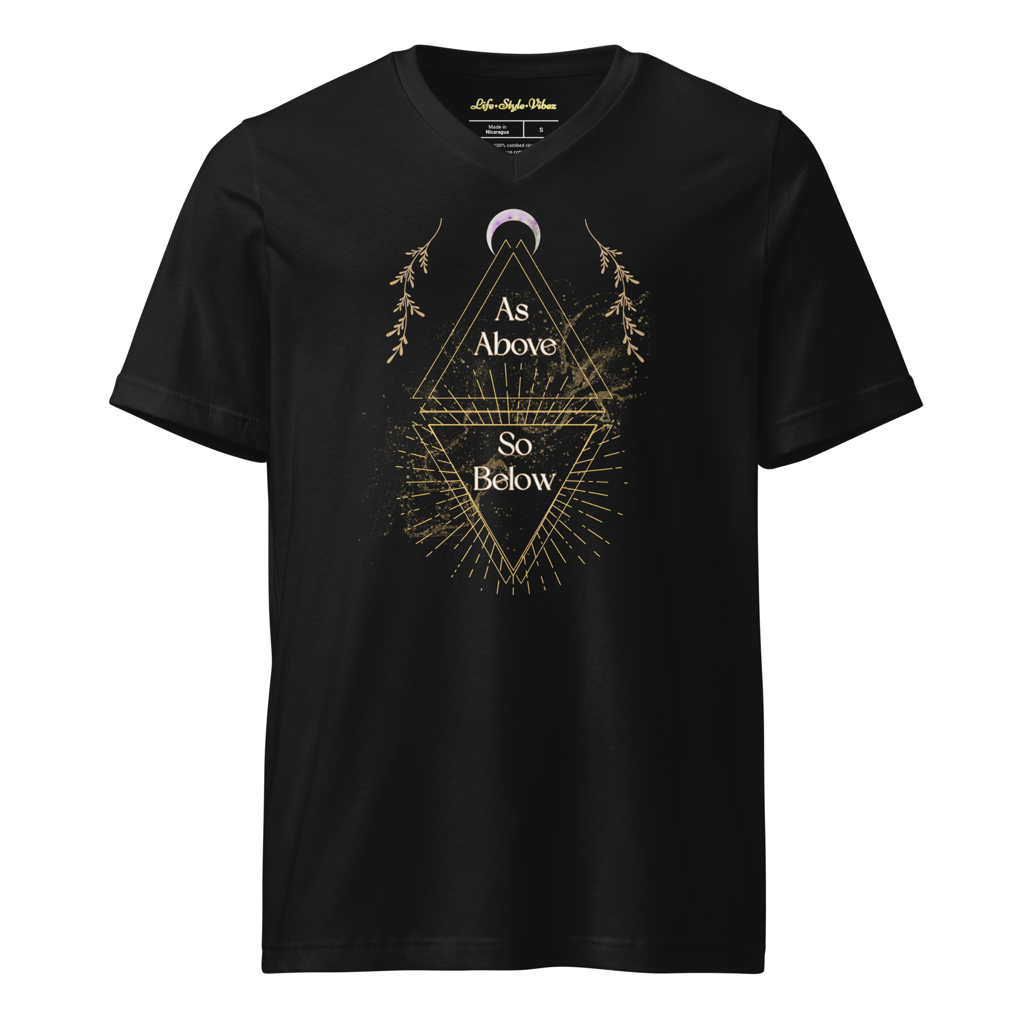 As Above So Below YoUnisex V-Neck Short Sleeve Full T-Shirt